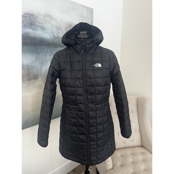 The North Face Women’s ThermoBall Eco Parka Black Hooded Jacket Size Small - Picture 3 of 11